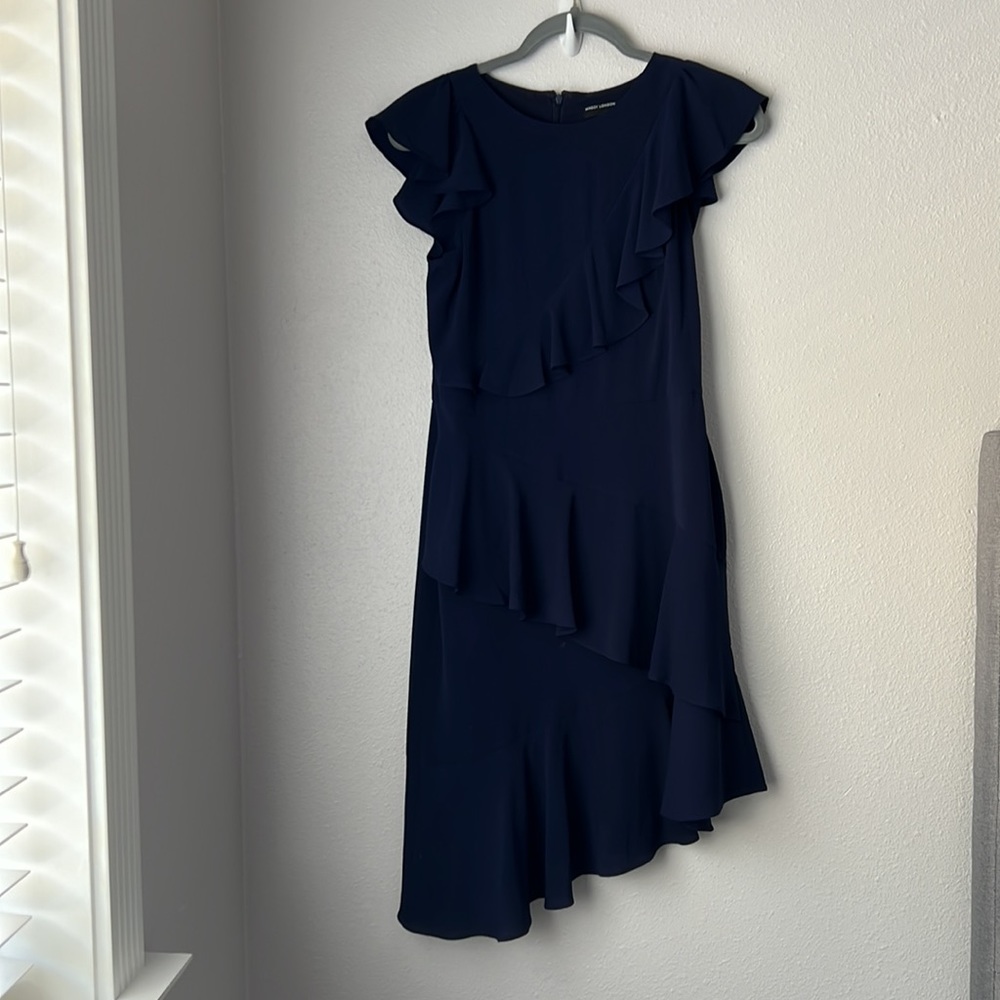 Navy Maggy London/Nordstrom Dress with Ruffle Detail